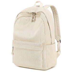 Large Corduroy Bookbag Lightweight 17 inch-Beige
